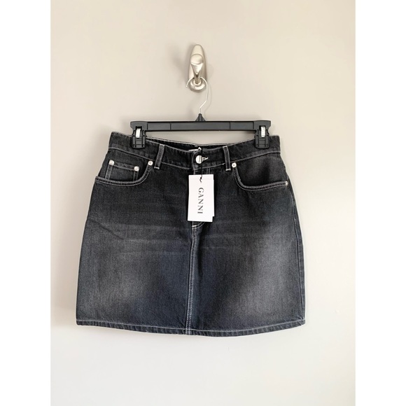NWT GANNI Denim Mini Skirt - Picture 6 of 14